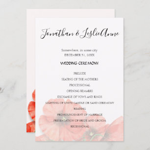 Programme de cérémonie des Mariages de fleurs de p