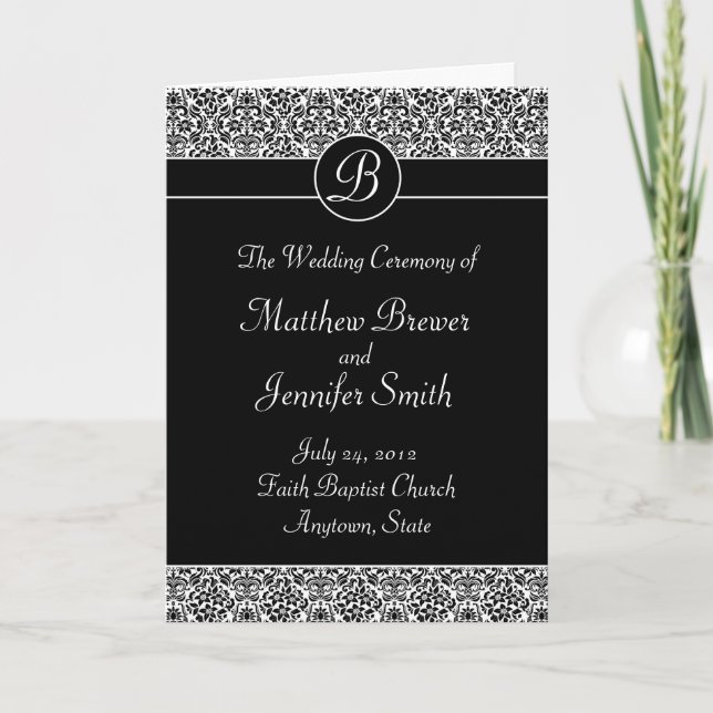 Programme de cérémonie des mariages et carte de co (Devant)