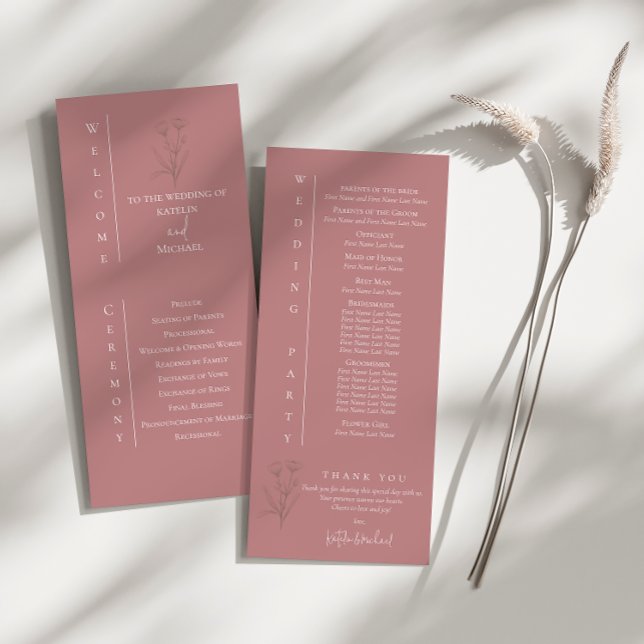 Programme de cérémonie des Mariages Mauve (Créateur téléchargé)