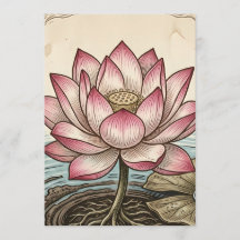 Programme de cérémonie élégant et vintage Fleur de