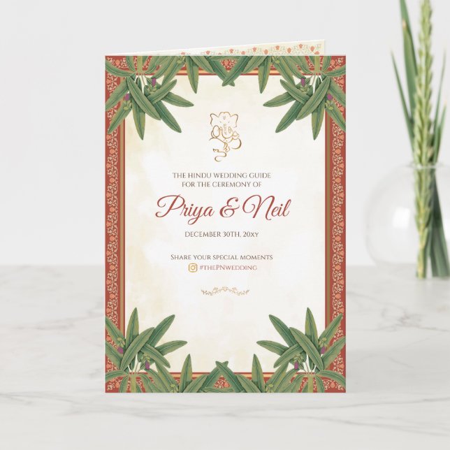 Programme de cérémonie hindoue Programme de mariag (Devant)