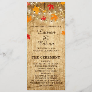 Programme de cérémonie mariage campagnard pour Mar