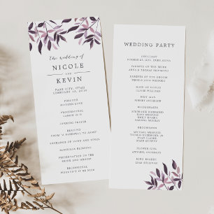 Programme de Cérémonie Mariage de la moisson