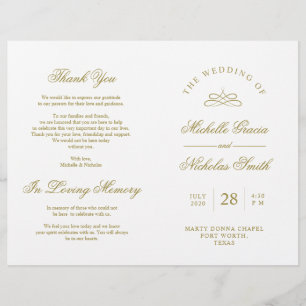 Programme de cérémonie mariage Élégance classique 