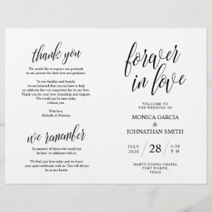 Programme de cérémonie mariage, Élégance Script no