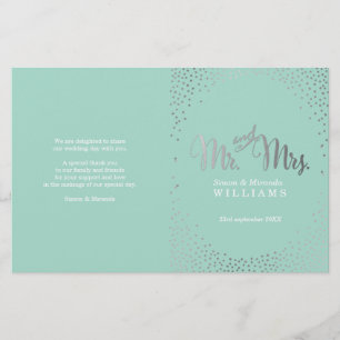 PROGRAMME DE CÉRÉMONIE mariage mini confetti mint