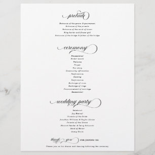 Programme de cérémonie Mariage moderne