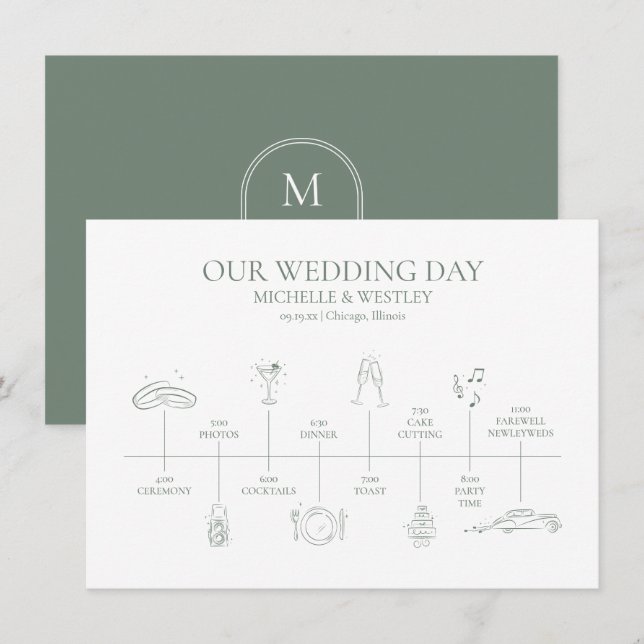 Programme de chronologie minimaliste pour Mariage  (Devant / Derrière)