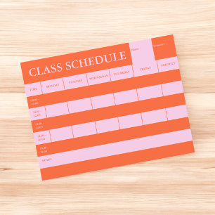 Programme de classe Planificateur universitaire Pa