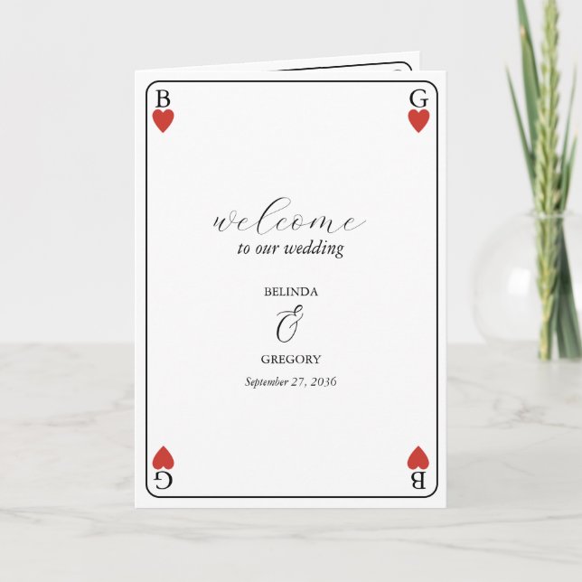 Programme de commande de Mariage de carte à jouer (Devant)