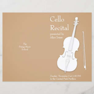 Programme de concert plié personnalisable Cello &