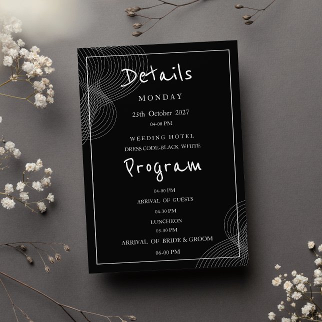 Programme de détails géométriques blanc minimalist (Minimalist white black geometric Details Program)