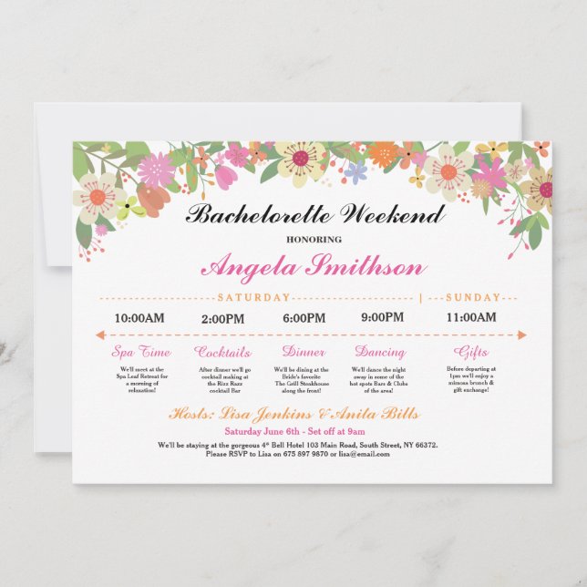 Programme de douche de mariée Planning de l'enterr (Devant)