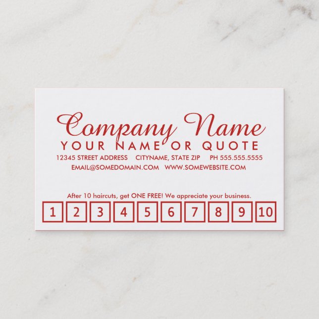 programme de fidélité du salon : style emo (Devant)