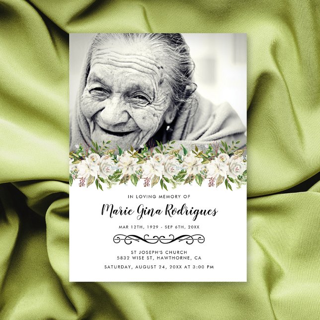 Programme de fleurs de service photo funéraire (Créateur téléchargé)