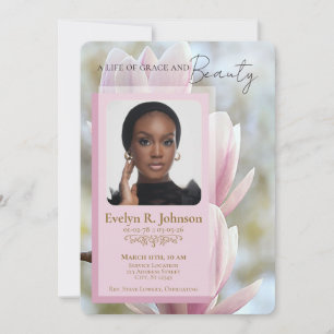 Programme de funérailles de style Magnolia rose