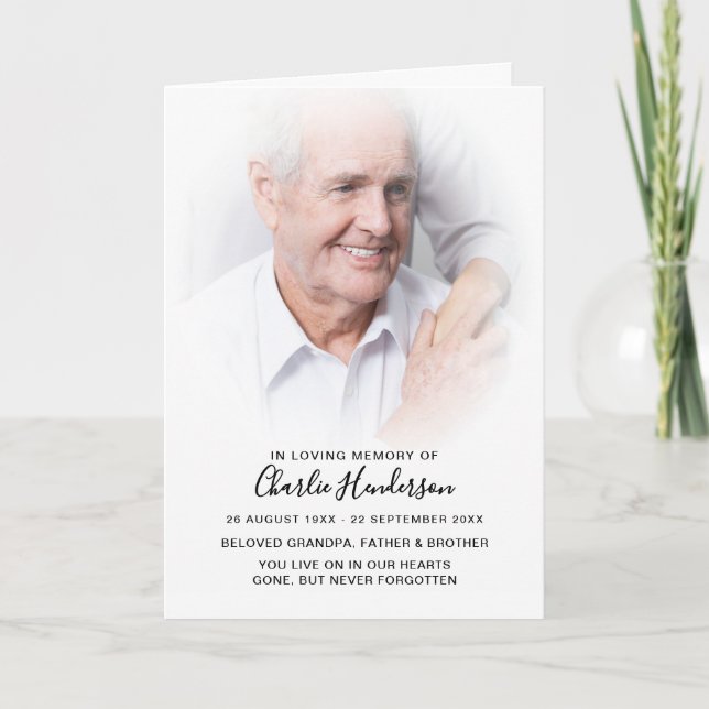 Programme de funérailles élégant et moderne En sou (Devant)