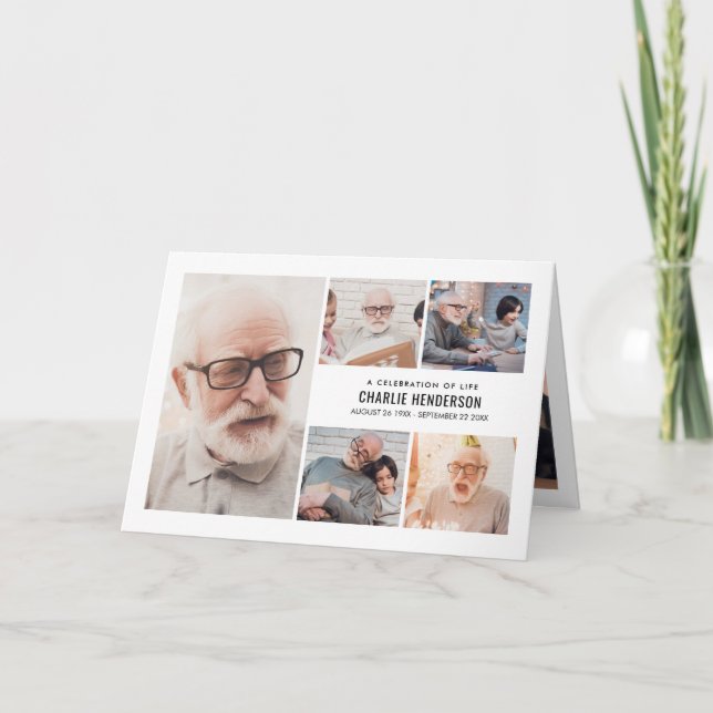 Programme de funérailles moderne 7 photos avec bio (Devant)