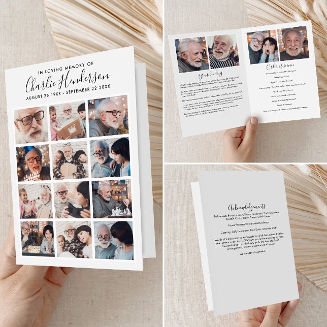 Programme de funérailles plié moderne 16 photos (Créateur téléchargé)