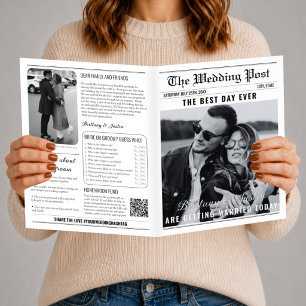 Programme de Journal de Mariage Classique Noir & B