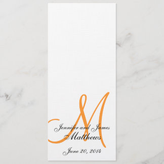 Programme de l'église mariage Monogramme Linge Bla