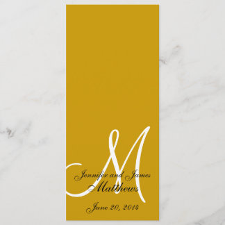 Programme de l'église mariage Monogramme Or & blan