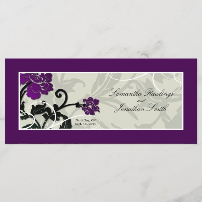 Programme de l'église mariage - Tourbillon floral  (Devant)