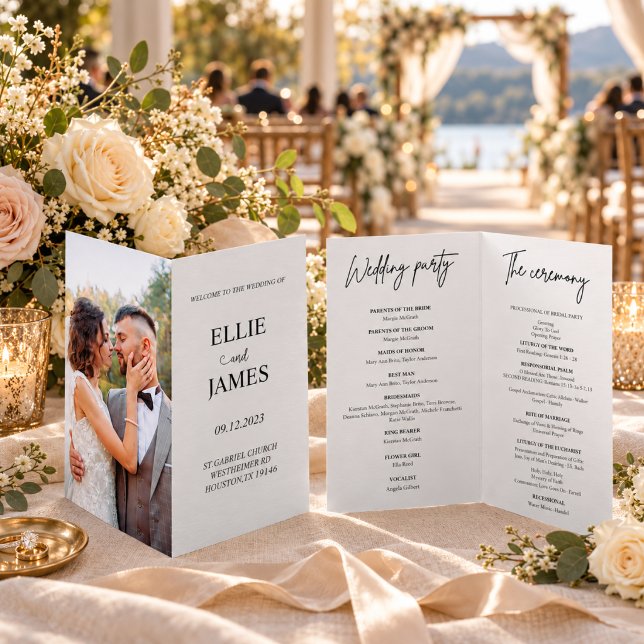 Programme de livret de mariage photo moderne (Créateur téléchargé)