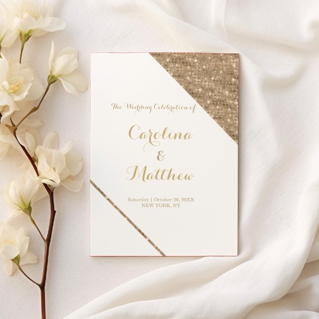 Programme de luxe classe or blanc paillettes glamo (Luxury classy white gold glitter glam Program )