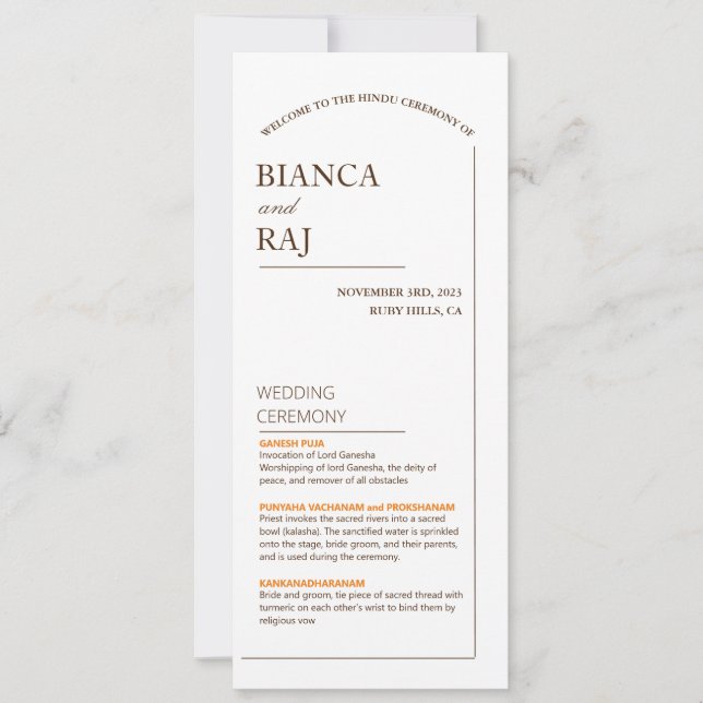 PROGRAMME DE MARIAGE (Devant)