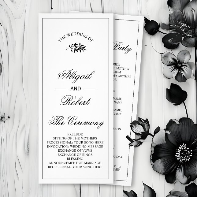 Programme de mariage à branche noire Old Money (Créateur téléchargé)