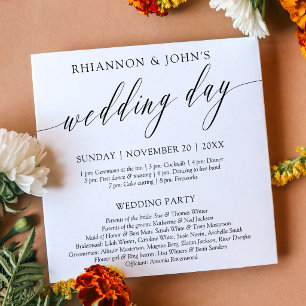 Programme de mariage à calligraphie délicate