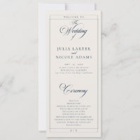 Programme de mariage à calligraphie ivoire Navy cl