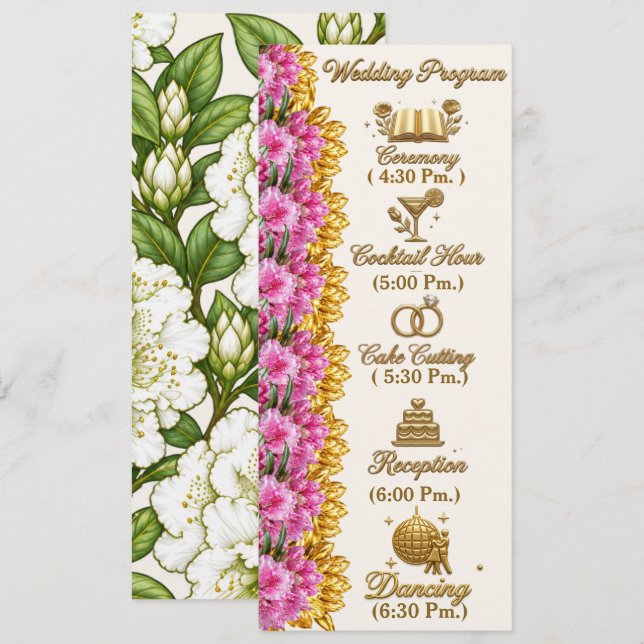 Programme de mariage à la côte de Washington Rhodo (Devant / Derrière)