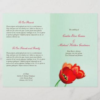 Programme de mariage à la menthe rouge tulipe du p