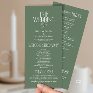 Programme de mariage à la typographie élégante ver