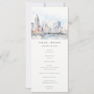 Programme de mariage à l'aquarelle de Détroit Mich