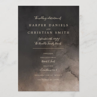 Programme de mariage à l'encre noire