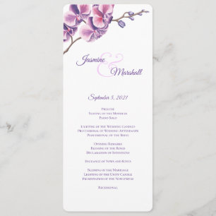 Programme de mariage à l'orchidée pourpre