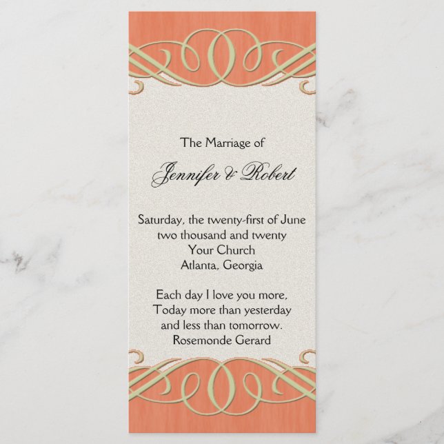 Programme de mariage à rouleaux et à rouleaux élég (Devant)