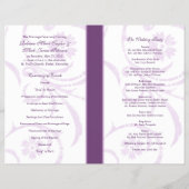 Programme de mariage Abstrait violet et blanc (Dos)