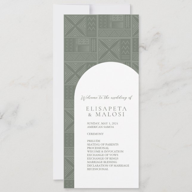Programme de mariage Apia (Devant)