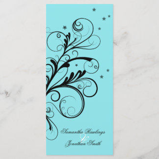 Programme de mariage Aqua Blue Floral Elegant Swir