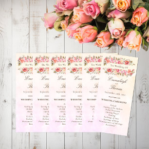 Programme de mariage Aquarelle de corail Floral