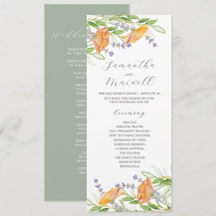 Programme de mariage aquarelle Fleurs sauvages
