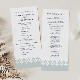 Programme de mariage arabesque Bleu clair