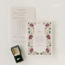 Programme de mariage Art nouveau floral Bourgogne
