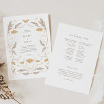 Programme de mariage Art Nouveau vintage<br><div class="desc">Ce programme de mariage de la Collection Art Nouveau présente un magnifique design floral vintage qui respire l'élégance moderne. Personnalisez-le avec vos détails facilement et rapidement. Appuyez simplement sur le bouton "customiser" pour réorganiser et formater le style et le placement du texte.</div>