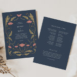 Programme de mariage Art Nouveau vintage<br><div class="desc">Ce programme de mariage de la Collection Art Nouveau présente un magnifique design floral vintage qui respire l'élégance moderne. Personnalisez-le avec vos détails facilement et rapidement. Appuyez simplement sur le bouton "customiser" pour réorganiser et formater le style et le placement du texte.</div>