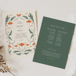 Programme de mariage Art Nouveau vintage<br><div class="desc">Ce programme de mariage de la Collection Art Nouveau présente un magnifique design floral vintage qui respire l'élégance moderne. Personnalisez-le avec vos détails facilement et rapidement. Appuyez simplement sur le bouton "customiser" pour réorganiser et formater le style et le placement du texte.</div>